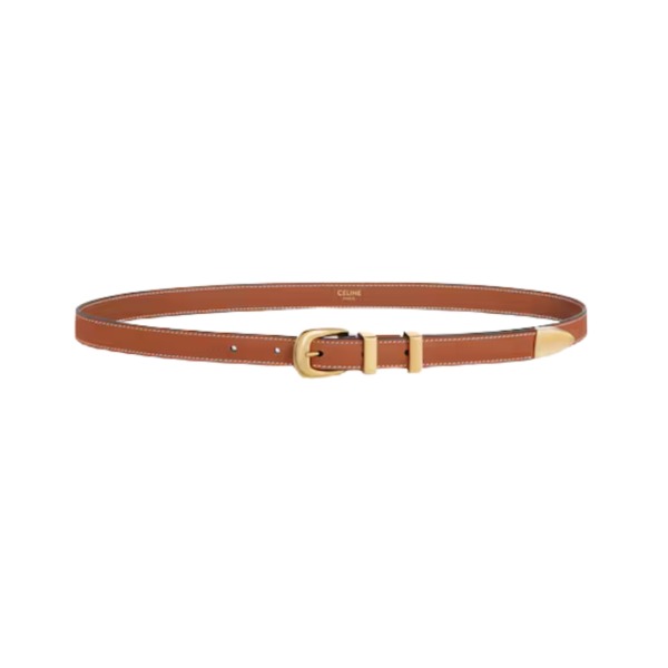 Kleiner Western-Gürtel aus natürlichem Kalbsleder 1.8cm