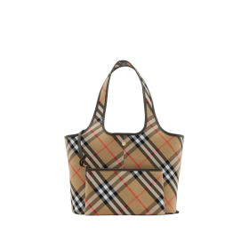 Check Tote Braun/Beige 39 cm