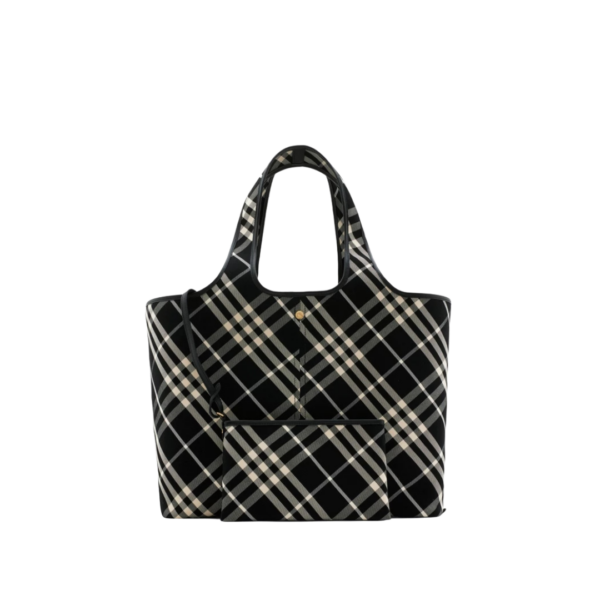 Check Tote Schwarz/Weiß 39 cm