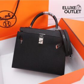 Kelly Epsom 25 Silber Black
