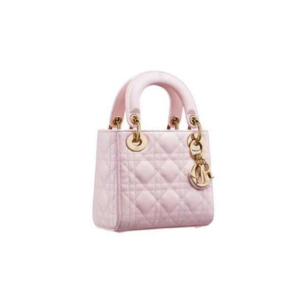 Blush roze lamsleer met Cannage-motief 20cm
