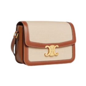 Triomphe Tasche aus Textil und Kalbsleder 22cm