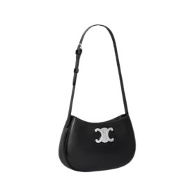 Glänzendes Kalbsleder in Schwarz 22cm