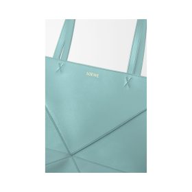 Mittlere Puzzle Fold Tote aus glänzendem Kalbsleder 31.5cm