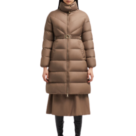 Brou Diagonal gesteppte Lange Daunenjacke