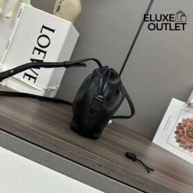 Mini Flamenco Clutch aus Nappaleder in Schwarz 18cm