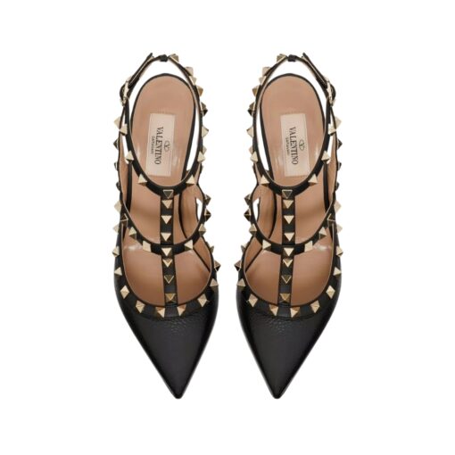 Rockstud Fersenriemen Pumpe Schwarz 100cm - Afbeelding 4