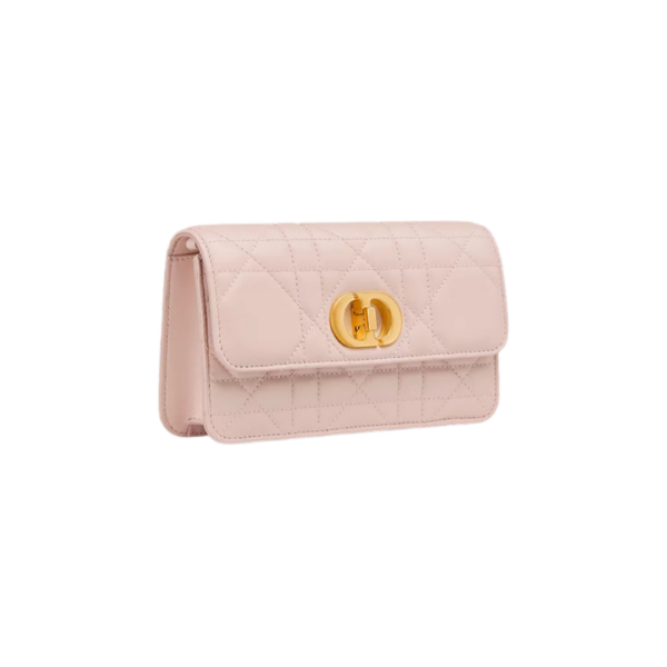 Poederroze lamsleer met Macrocannage-motief 19cm