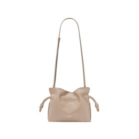 Clutch aus Nappaleder in Sandfarben 18cm