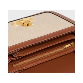 Triomphe Tasche aus Textil und Kalbsleder 22cm