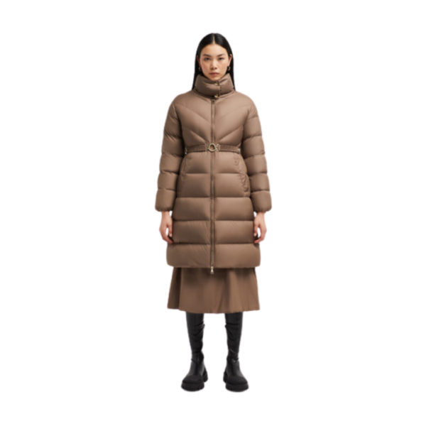 Brou Diagonal gesteppte Lange Daunenjacke