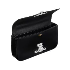 Micro Belt aus strukturiertem Kalbsleder in Schwarz 24cm