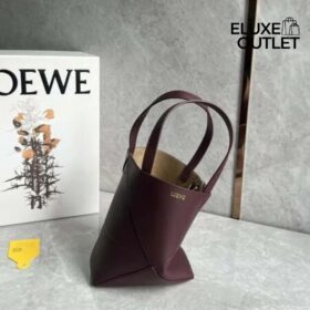 Mini Puzzle Fold Tote Dunkel Burgunder 20cm