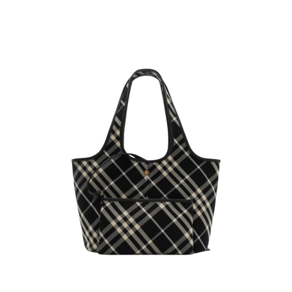 Check Tote Schwarz/Weiß 41 cm