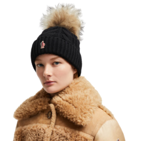 Mütze aus Wollmischung mit Pompon