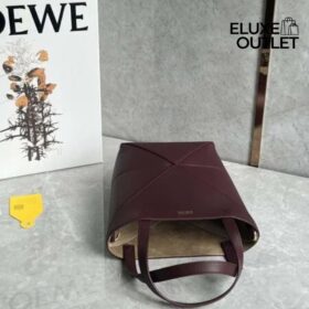 Mini Puzzle Fold Tote Dunkel Burgunder 20cm