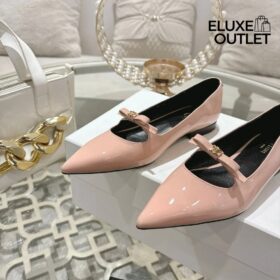 Suzy pointy toe ballerina in patentkalbsleder