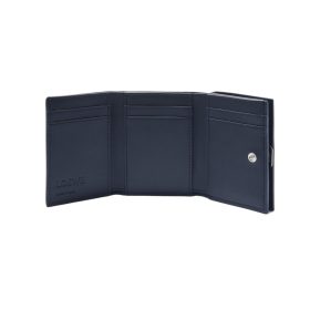 Puffer Anagram Dreifach gefaltete Brieftasche aus glänzendem Nappa-Kalbsledern 7.8cm