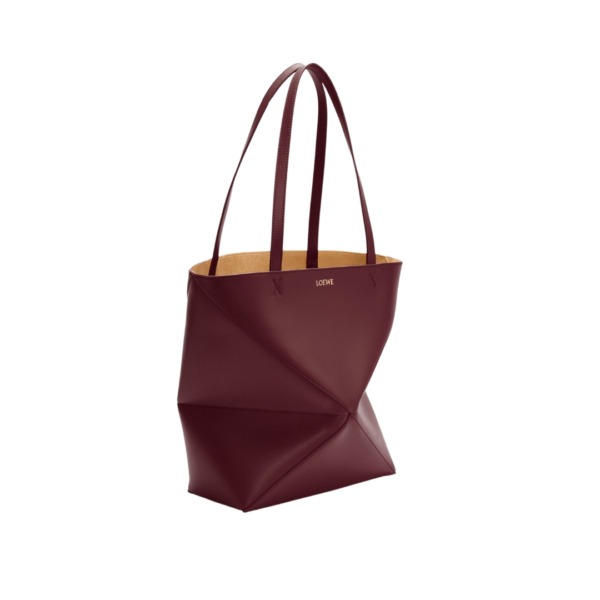 Mittlere Puzzle Fold Tote aus glänzendem Kalbsleder 31.5cm