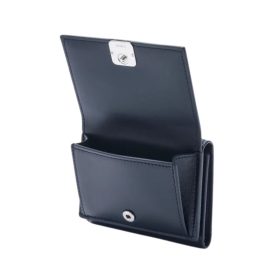 Puffer Anagram Dreifach gefaltete Brieftasche aus glänzendem Nappa-Kalbsledern 7.8cm