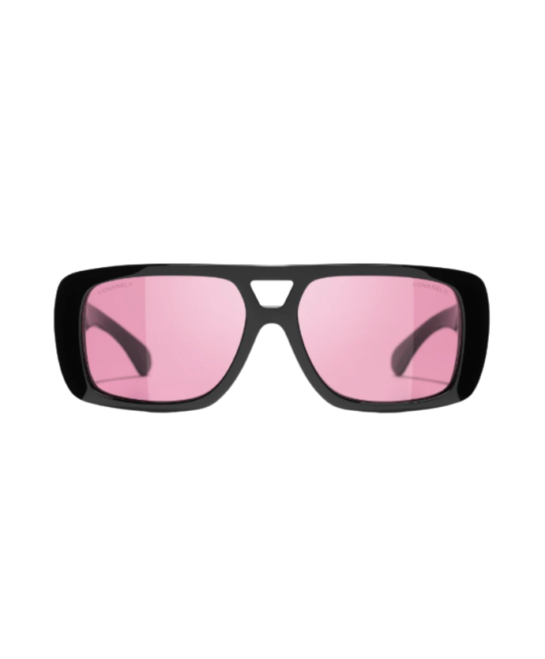 Pilotenbrille Schwarz/Rosa