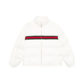 Twill-Daunenjacke Weiß