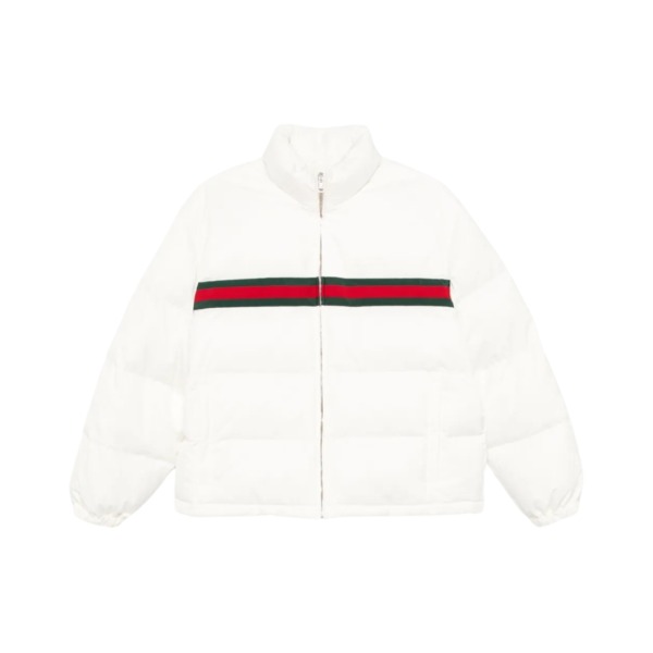Twill-Daunenjacke Weiß