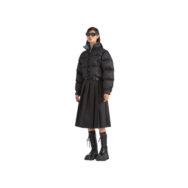 Gekürzte Daunenjacke Schwarz