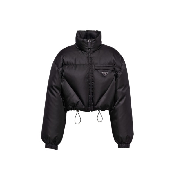 Gabardine Daunenjacke Schwarz