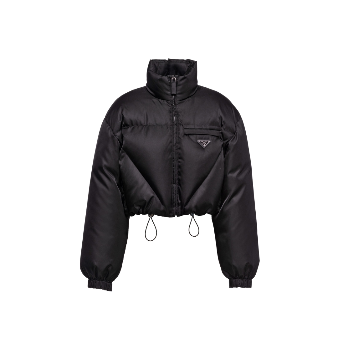 Gabardine Daunenjacke Schwarz