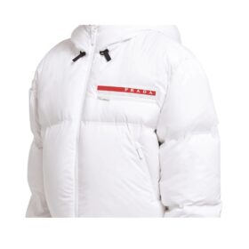 Gekürzte Pufferjacke Weiß