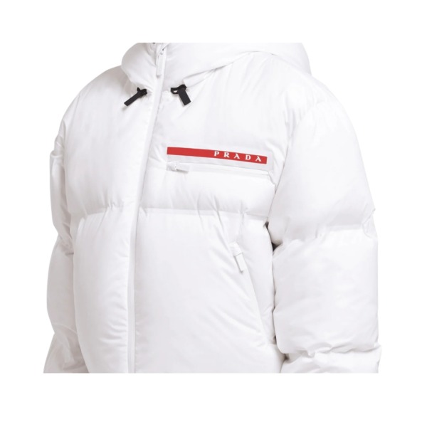 Gekürzte Pufferjacke Weiß