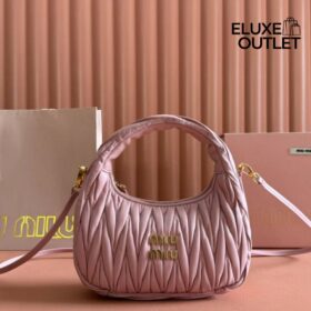 Alabasterrosa-Nappa-Leder-Hobo 20cm