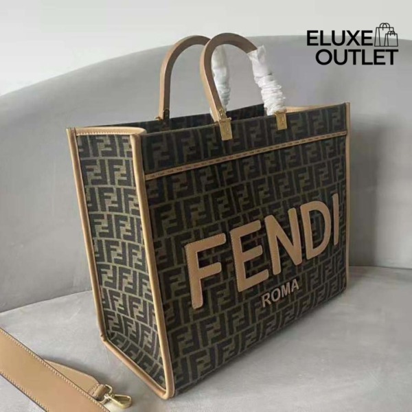 Braune FF Stoff-Shoppingtasche 31cm
