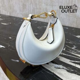 Mini weiße Ledertasche 13cm