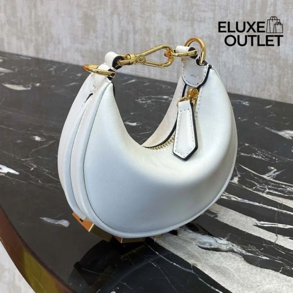 Mini weiße Ledertasche 13cm