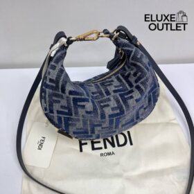 Mini Tasche aus blauer Chenille 13cm