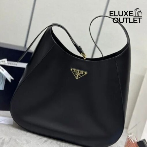 Große Schultertasche Schwarz 40 cm