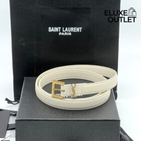 Cassandre dünner Gürtel mit quadratischer Schnalle aus Boxleder 2cm
