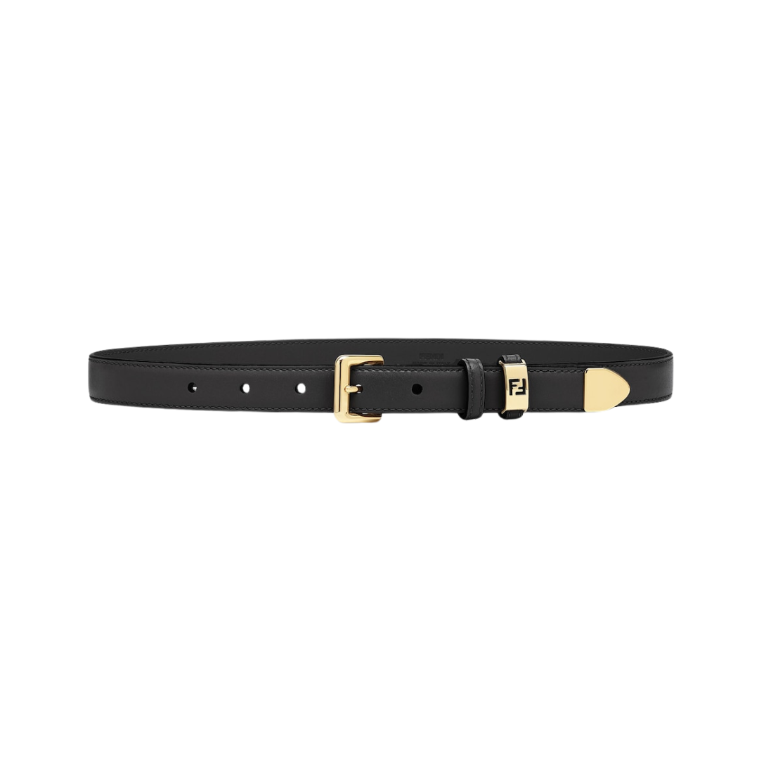 Schwarzer Leder Gürtel 2,5 cm
