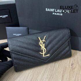 Cassandre matelassierte große Klappenbrieftasche aus Lammleder 19cm