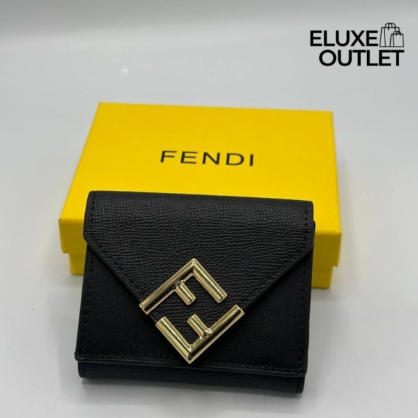 Brieftasche aus schwarzem Leder 8cm
