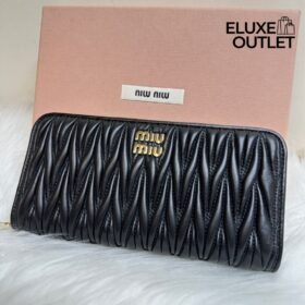 Große Matelassé-Nappa-Leder-Geldbörse 9.5cm