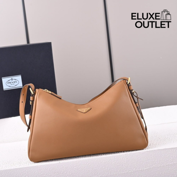 Aimée große Lederschultertasche Karamell 23cm