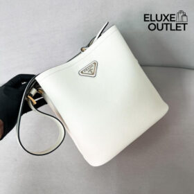 Mittelgroße Ledertasche in Weiß 22.5cm