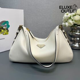 Aimée mittelgroße Lederhandtasche in Weiß 18cm