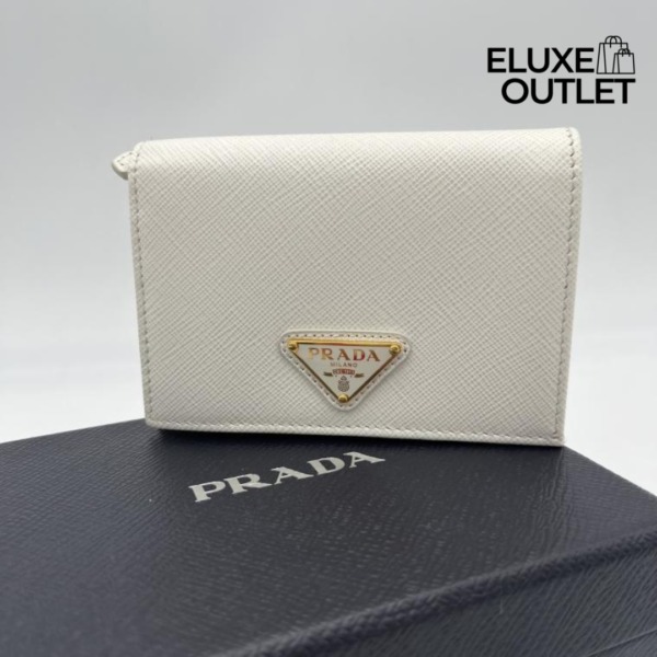 Kleine Saffiano-Leder  in Weiß 11.2cm