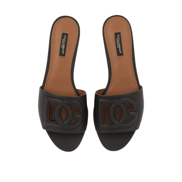 Calfskin-Pantoletten mit DG Millennials-Logo
