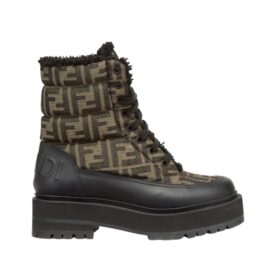 schwarzem Leder und Stoff mit FF-Muster 3 cm