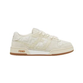 Niedrige Sneaker aus Canvas und weißem Wildleder